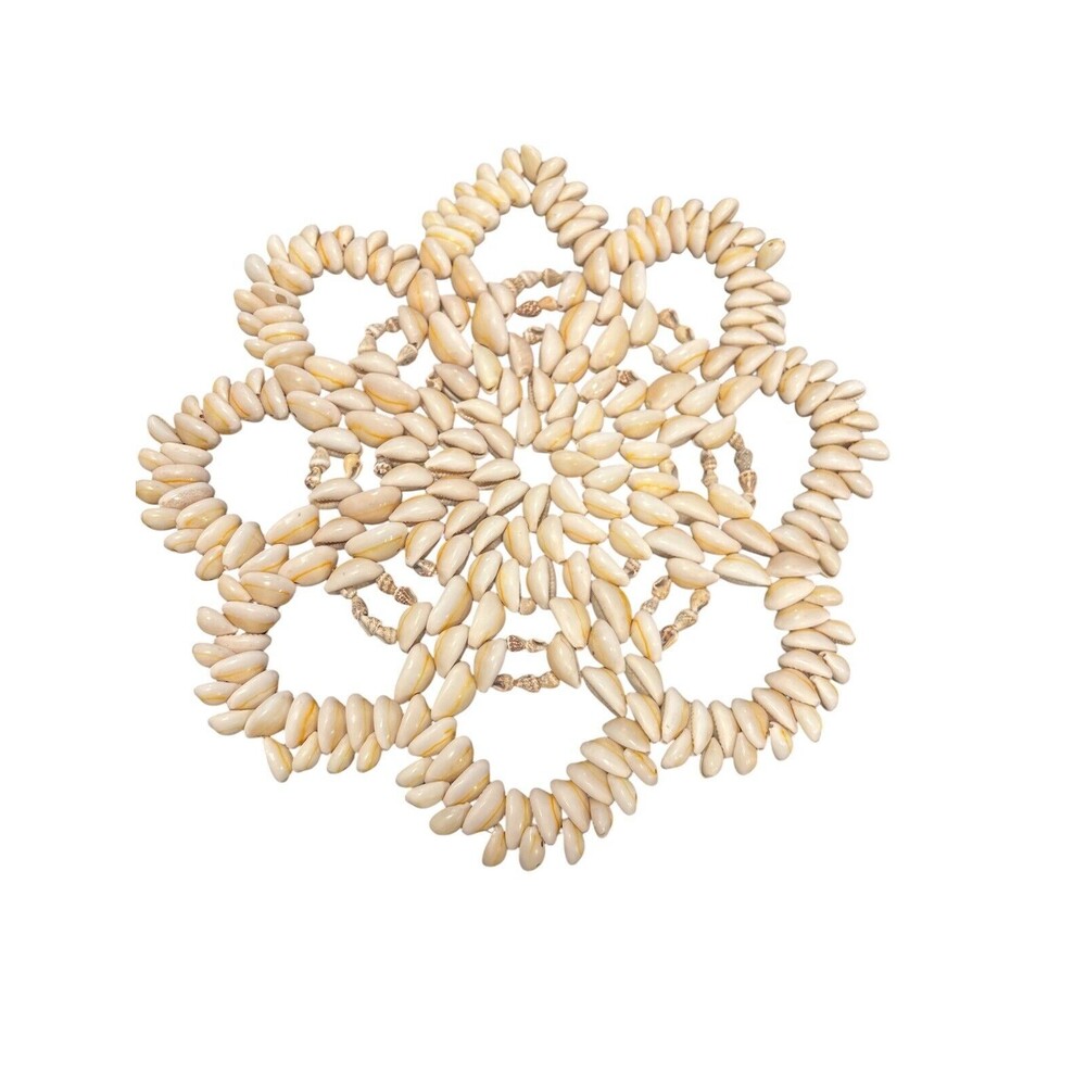 Vintage Shell Hawaiian Doily Trivet‎ Luau Tiki Bar Kitchen Decor Hot Pot Hawaii